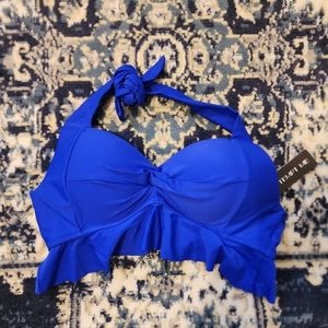 Royal blue pushup bikini top